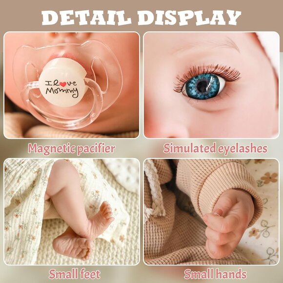 19 Inch Realistic Baby Dolls Silicone Full Body Lifelike Reborn Country Babies - Picture 5 of 6